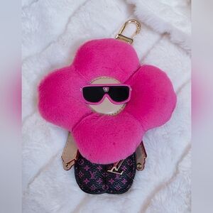Plush Vivi Luxury Black and Pink Bag Charm